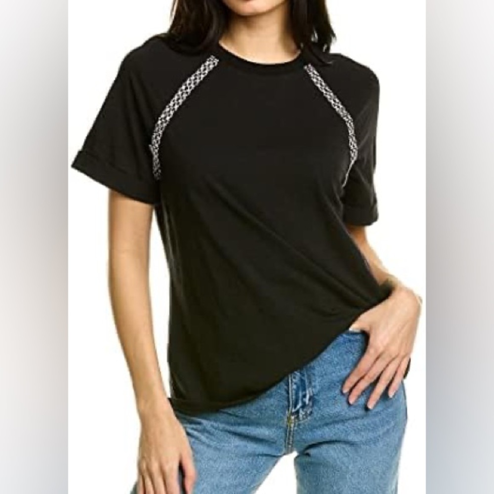 CINQ À SEPT women’s Bree Railroad Embellished T-Shirt